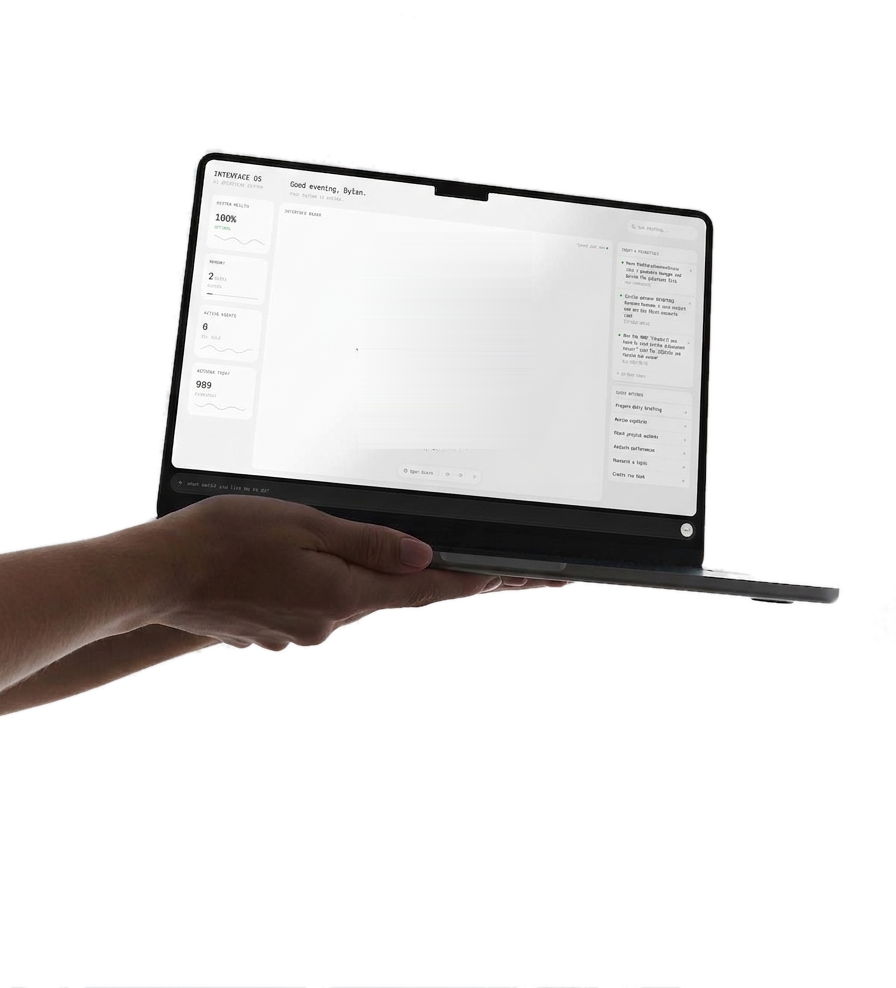 Interface OS running on a laptop